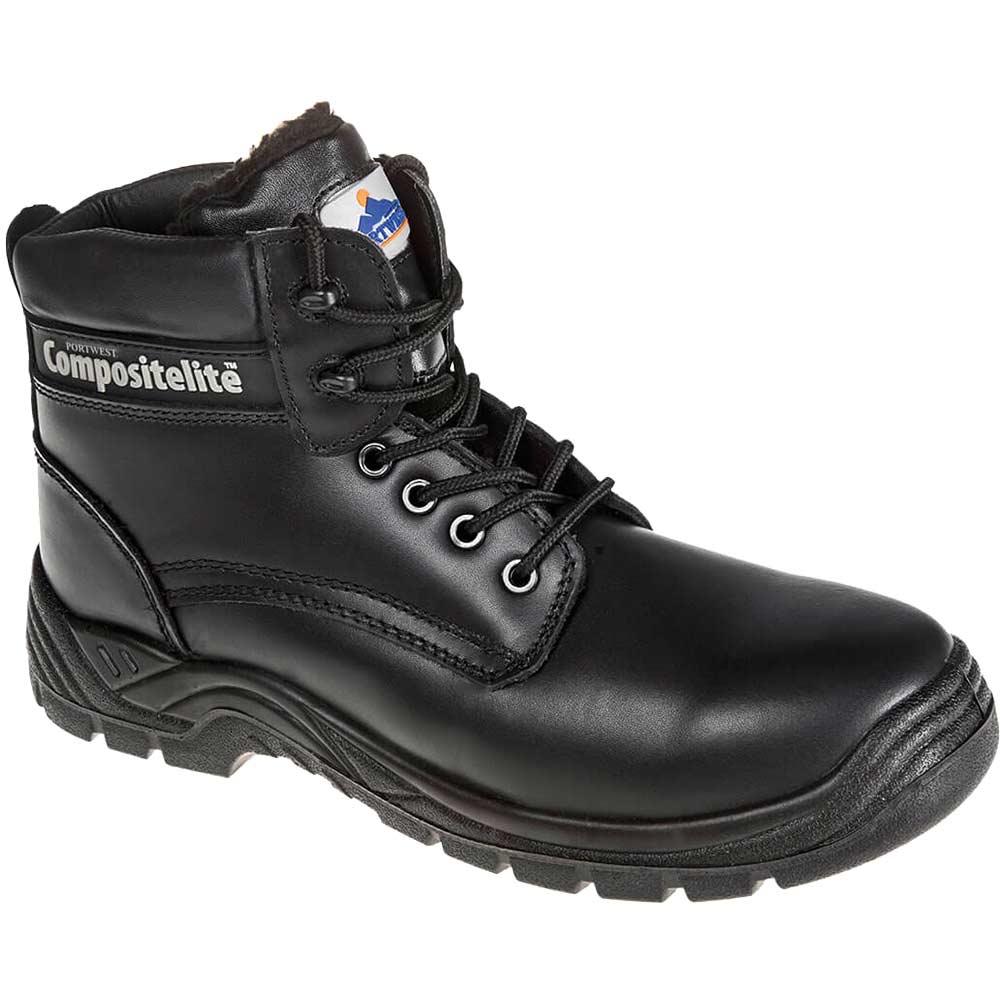 Portwest Thor Fur Lined Cold Weather Safety Boots Black Size 6