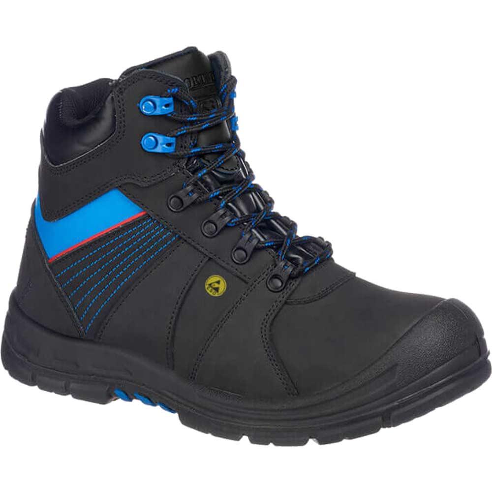 Portwest Compositelite Protector ESD Safety Boots Black / Blue Size 6.5
