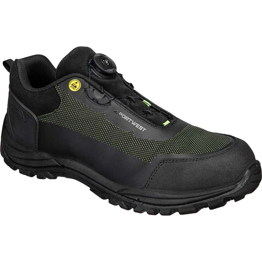 Portwest Girder Composite Low ESD Safety Shoes Black / Green Size 7