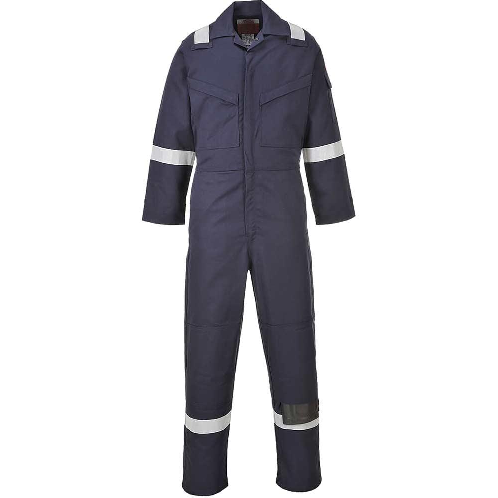 BizFlame Mens Aberdeen Flame Resistant Coverall Navy Blue 38" 32"