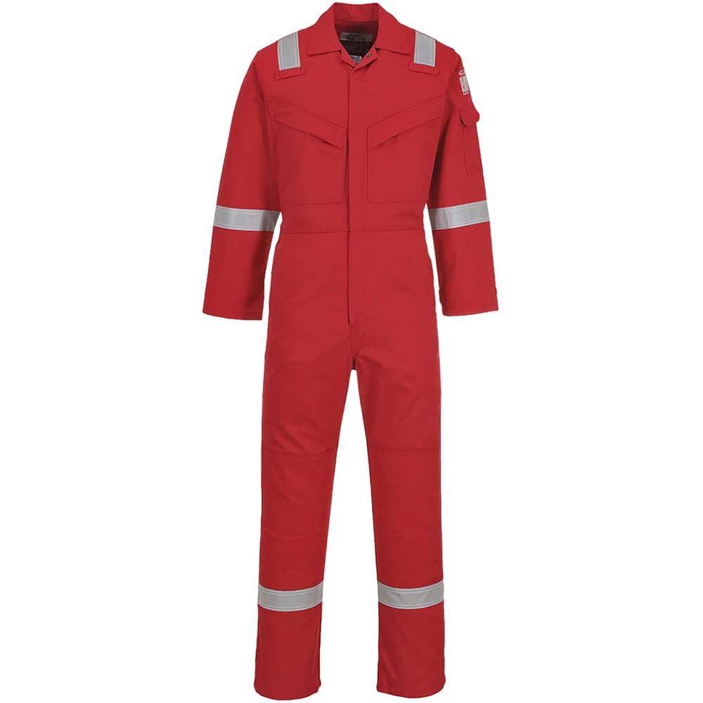 BizFlame Mens Aberdeen Flame Resistant Coverall Red 36" 32"