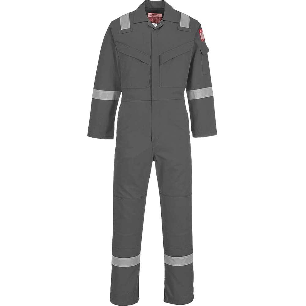 BizFlame Mens Flame Resistant Super Lightweight Antistatic Coverall Grey 3XL 31"