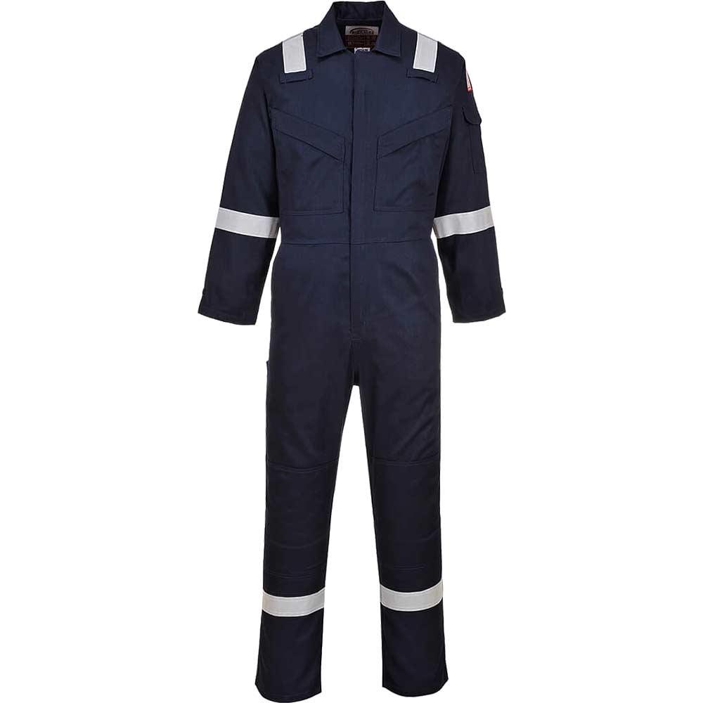 BizFlame Mens Flame Resistant Super Lightweight Antistatic Coverall Navy Blue 2XL 32"