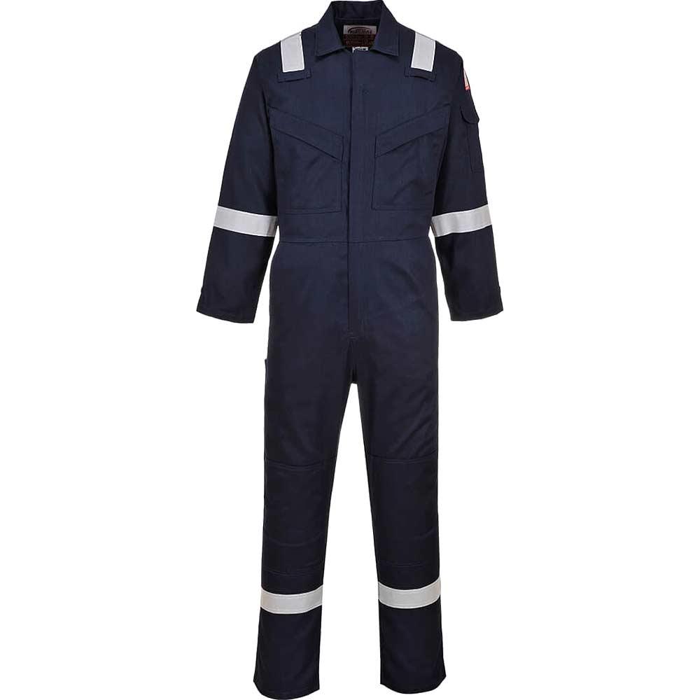 BizFlame Mens Flame Resistant Super Lightweight Antistatic Coverall Navy Blue 2XL 34"