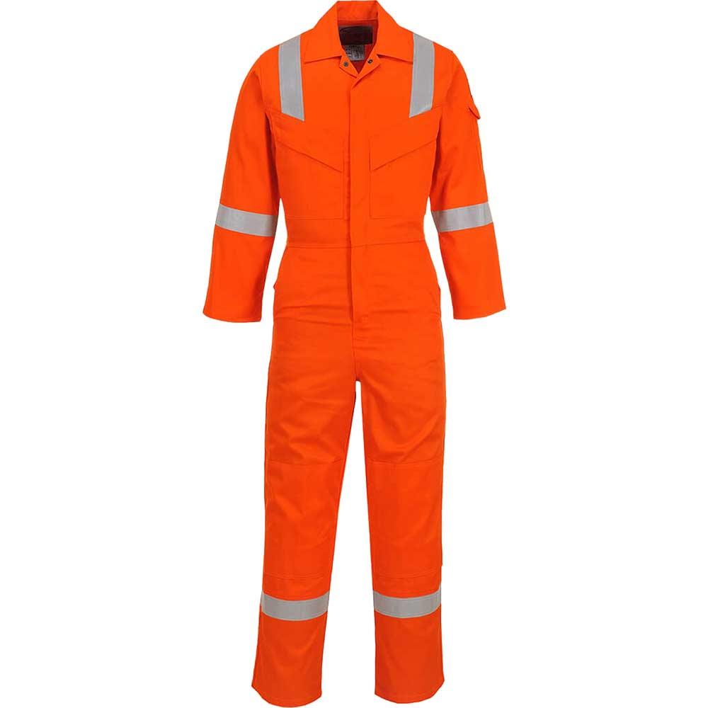 BizFlame Mens Flame Resistant Super Lightweight Antistatic Coverall Orange 3XL 32"