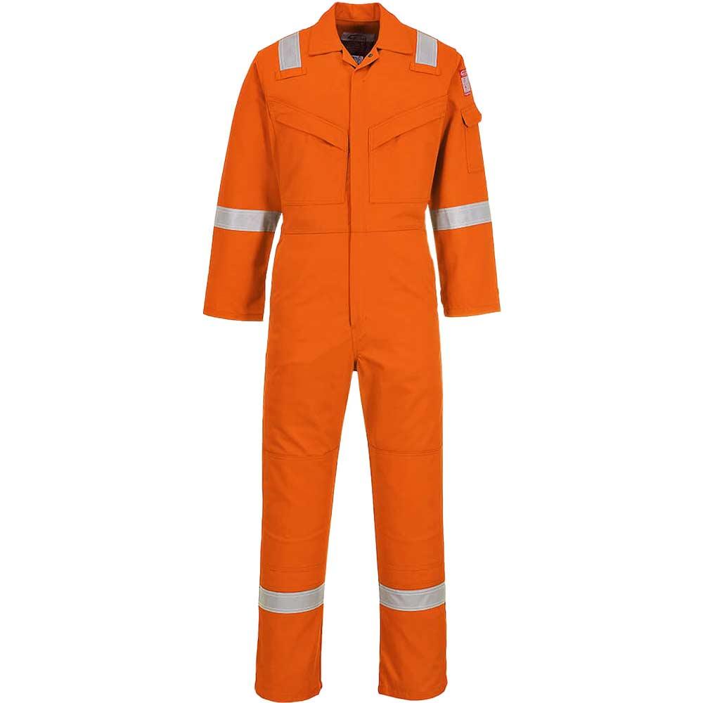 BizFlame Mens Flame Resistant Super Lightweight Antistatic Coverall Orange 2XL 34"