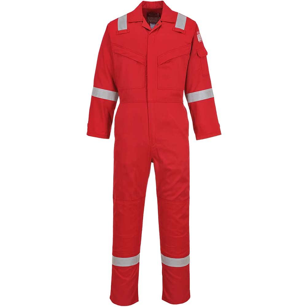 BizFlame Mens Flame Resistant Super Lightweight Antistatic Coverall Red XS 32"