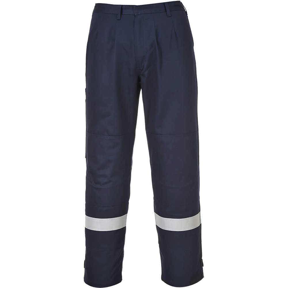 BizFlame Plus Mens Flame Resistant Trousers Navy Blue XS 32"