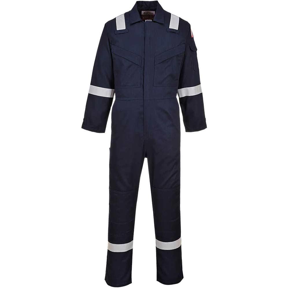 BizFlame Mens Flame Resistant Lightweight Antistatic Coverall Navy Blue XS 32"