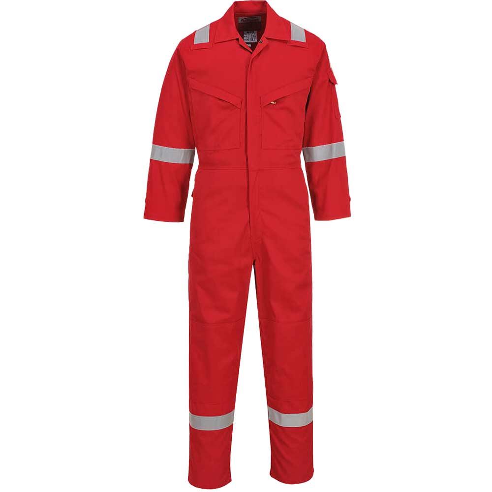 BizFlame Mens Flame Resistant Lightweight Antistatic Coverall Red M 32"