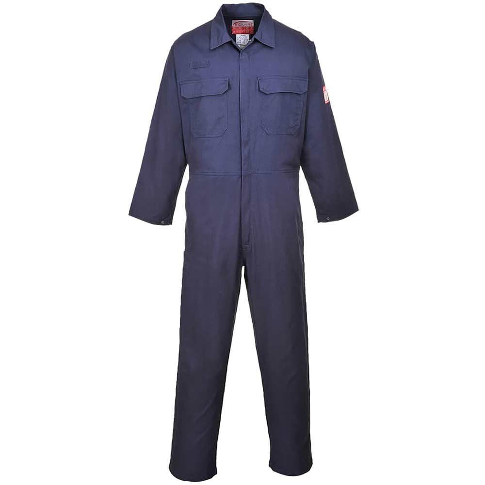 BizFlame Mens Pro Flame Resistant Coverall Navy L