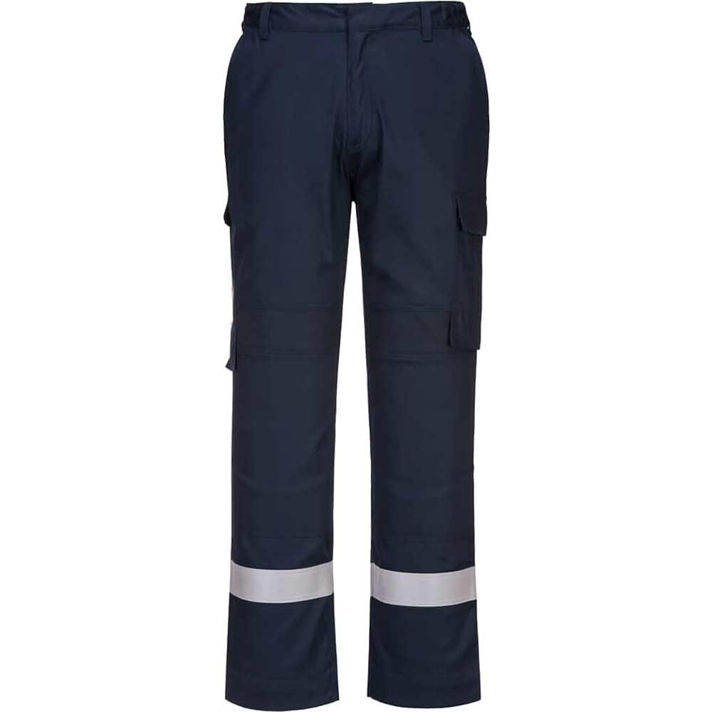 BizFlame Lightweight Stretch Panelled Trousers Navy M 31"