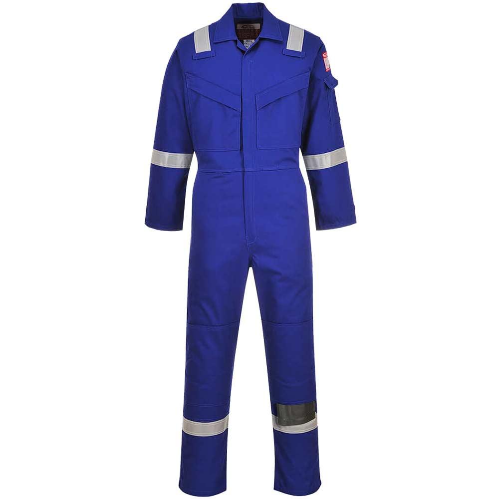 BizFlame Mens Aberdeen Flame Resistant Antistatic Coverall Royal Blue L 32"