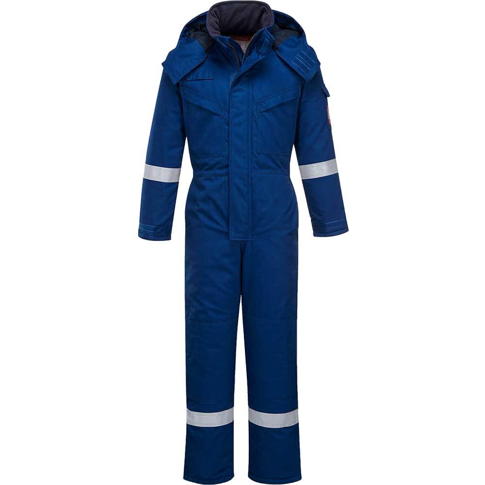 BizFlame Mens Flame Resistant Antistatic Winter Overall Royal Blue 3XL 32"
