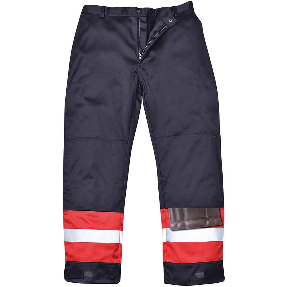 BizFlame Mens Flame Resistant Plus Trousers Navy Blue M 32"