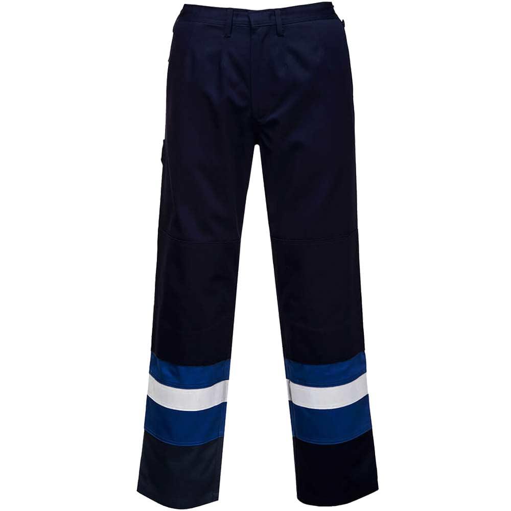BizFlame Mens Flame Resistant Plus Trousers Navy / Royal XL 32"