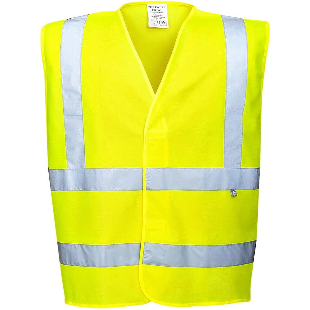BizFlame Hi Vis Flame Resistant Anti Static Vest Yellow 4XL / 5XL