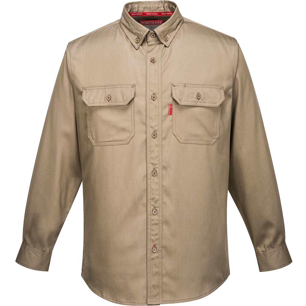 BizFlame 88/12 Flame Resistant Shirt Khaki S