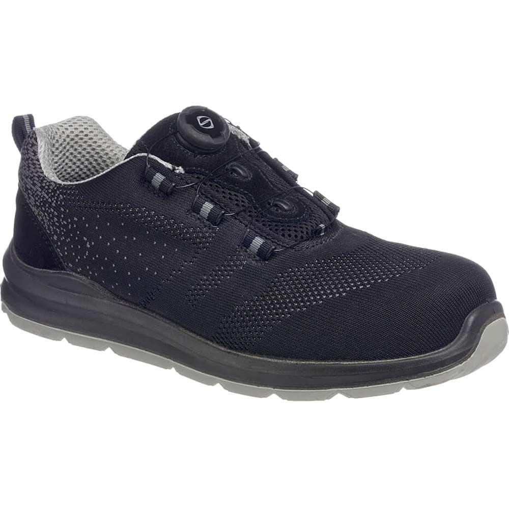 Portwest Compositelite Wire Lace Knit Safety Trainers Black / Grey Size 3