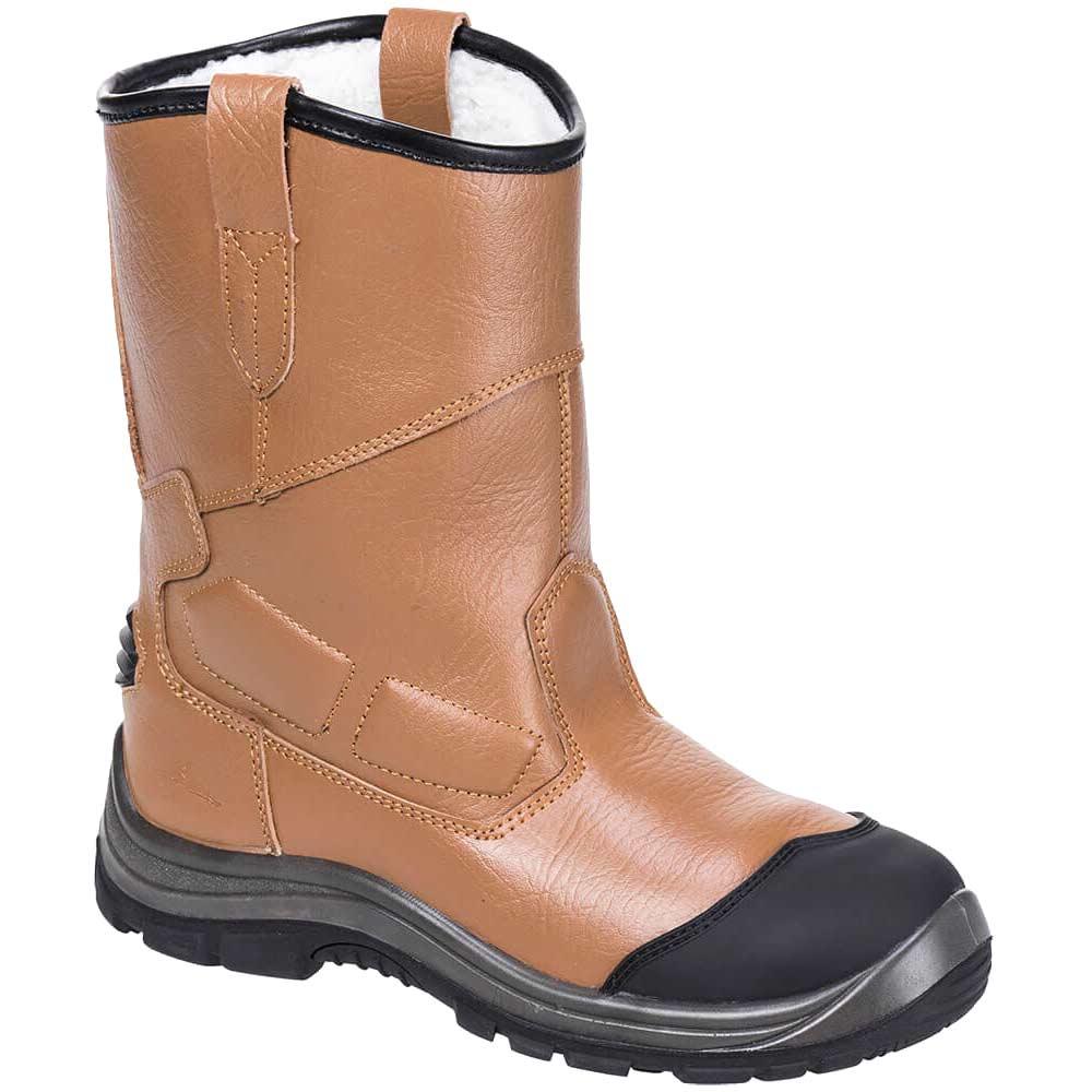 Portwest Steelite Pro Fur Lined Safety Rigger Boots Tan Size 10.5
