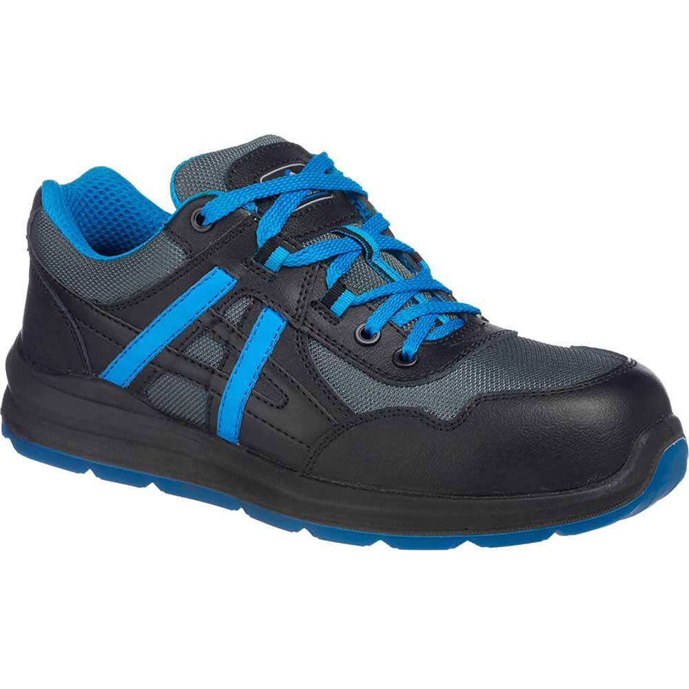 Portwest Compositelite Mersey S1P Safety Trainers Black / Blue Size 10.5