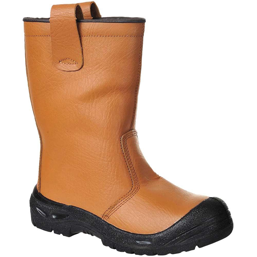 Portwest Steelite Leather S3 Safety Rigger Boots Tan Size 7