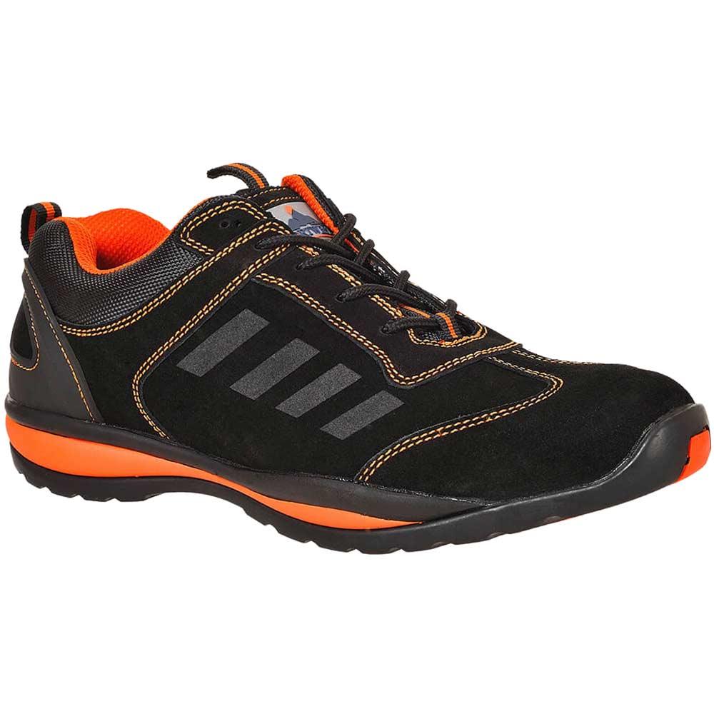 Portwest Steelite Lusum S1P HRO Safety Trainers Black / Orange Size 3