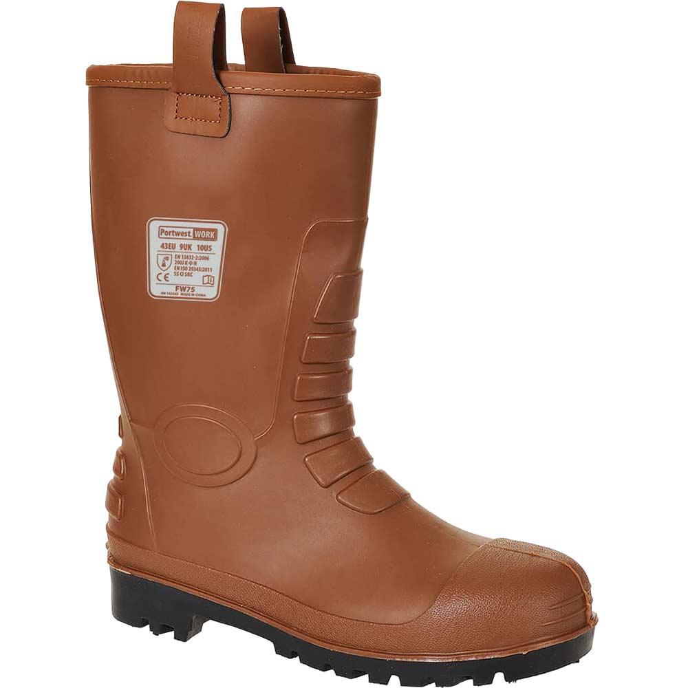Portwest Neptune S5 CI Waterproof Rigger Safety Boots Tan Size 12