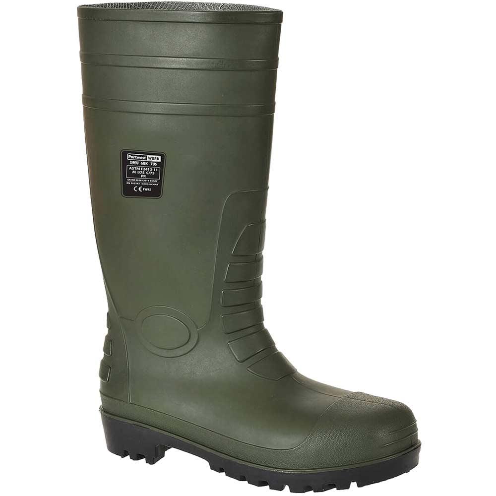 Portwest Total S5 Safety Wellington Boots Green Size 6.5