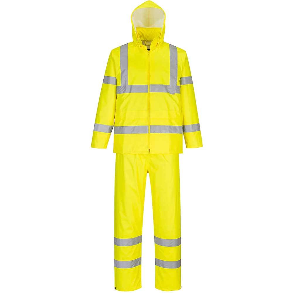 Portwest Hi Vis Packaway Rainsuit Yellow L 31"
