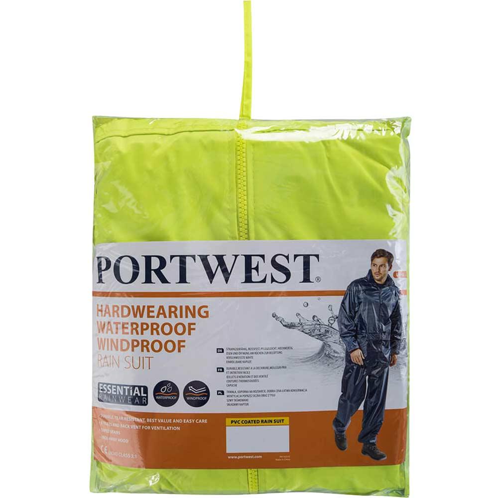 Portwest Essentials 2 Piece Waterproof Rain Suit Yellow 5XL