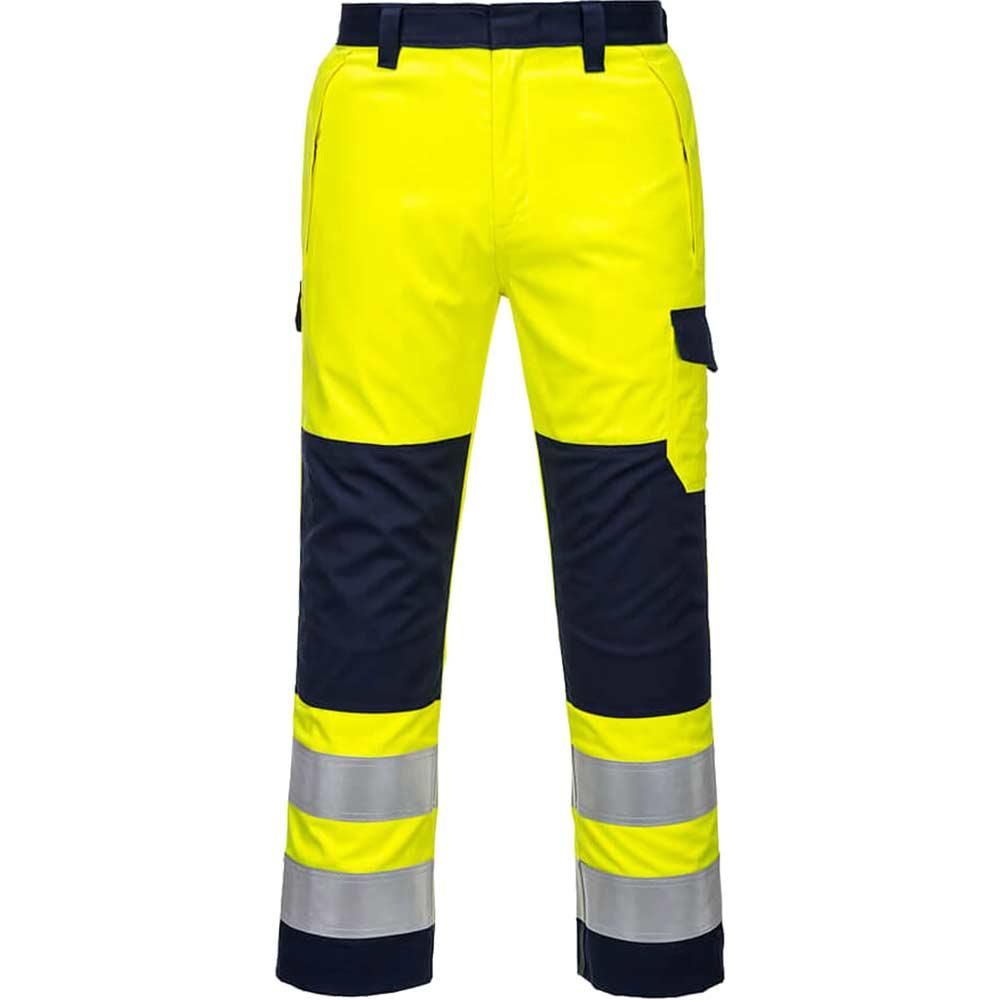 Portwest MV46 Hi Vis Modaflame Trousers Yellow / Navy 2XL 31"