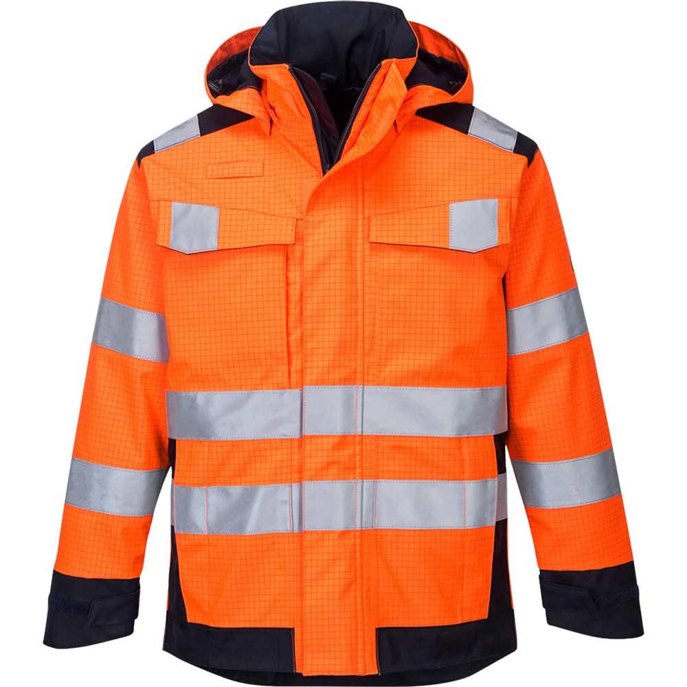 Modaflame Rain Multi Norm Arc Heat and Flame Resistant Jacket Orange / Navy XL