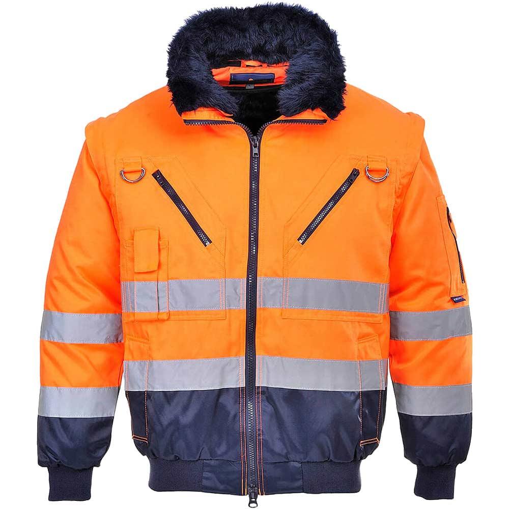 Portwest Hi Vis 3 in 1 Pilot Jacket Orange / Navy L
