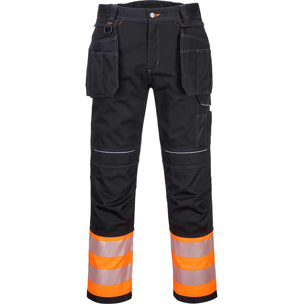 Portwest PW30 Hi Vis Class 1 Holster Trousers Orange / Black 42" 31"