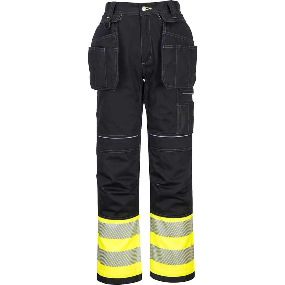 Portwest PW30 Hi Vis Class 1 Holster Trousers Yellow / Black 28" 31"