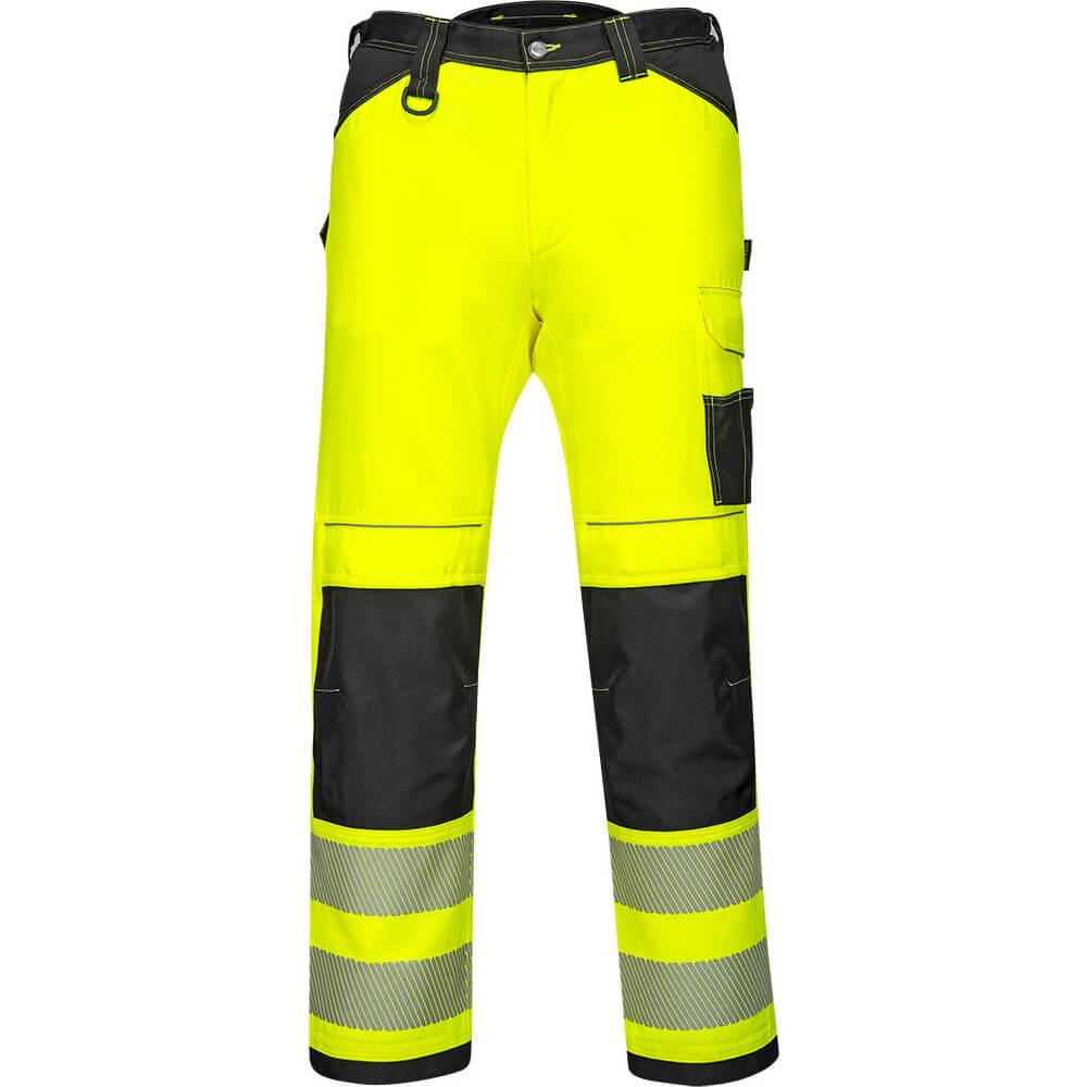 Portwest PW34 Hi Vis Work Trousers Yellow / Black 28" 31"