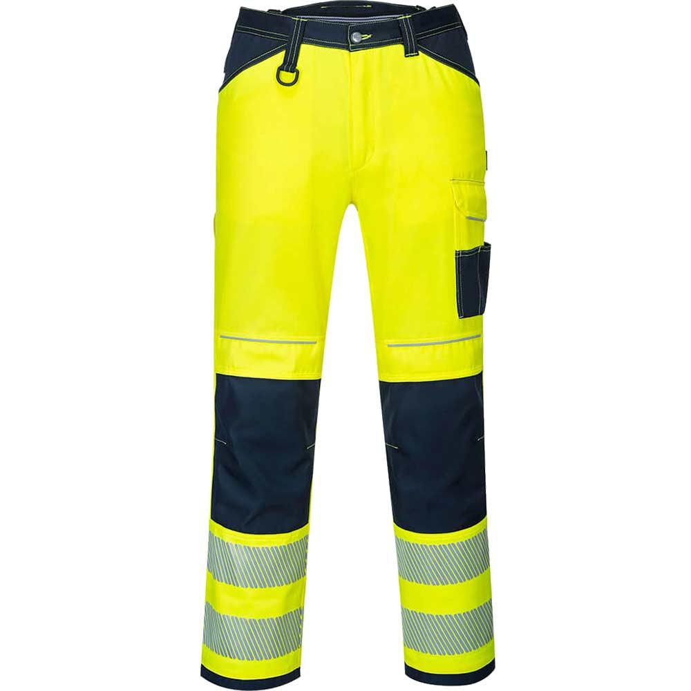 Portwest PW34 Hi Vis Work Trousers Yellow / Navy 33" 29"