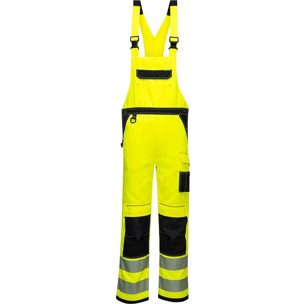 Portwest PW3 Hi Vis Bib and Brace Yellow / Black S