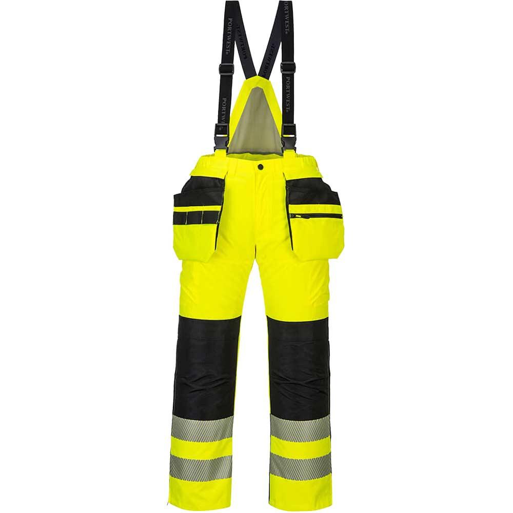 Oxford Weave 300D Class 2 PW3 Hi Vis Winter Trousers Yellow / Black L 31"