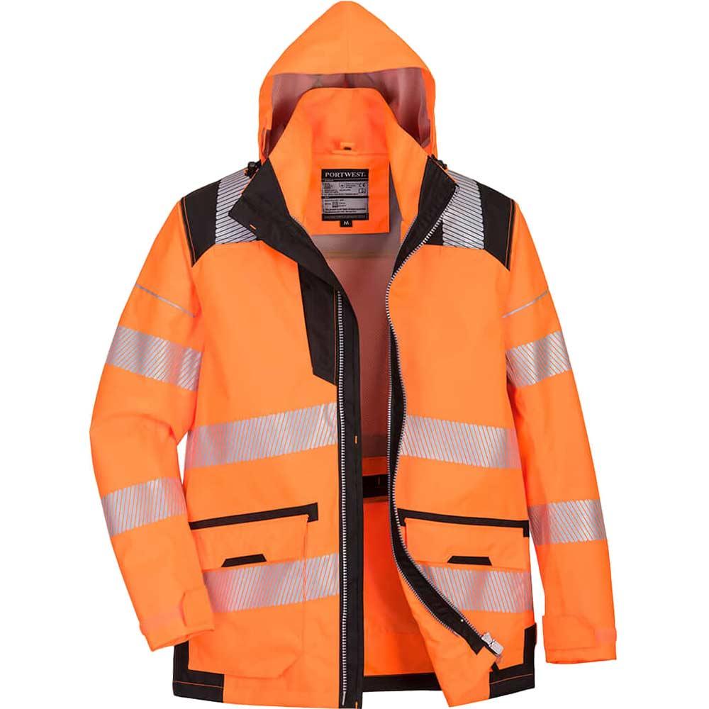 Oxford Weave 300D Class 3 PW3 Hi Vis 5 in 1 Jacket Orange / Black 3XL