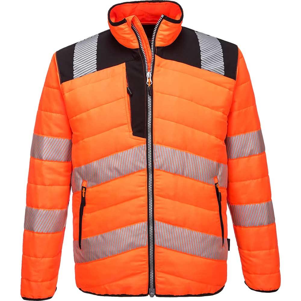 Portwest PW3 Mens Hi Vis Baffle Jacket Orange / Black 5XL