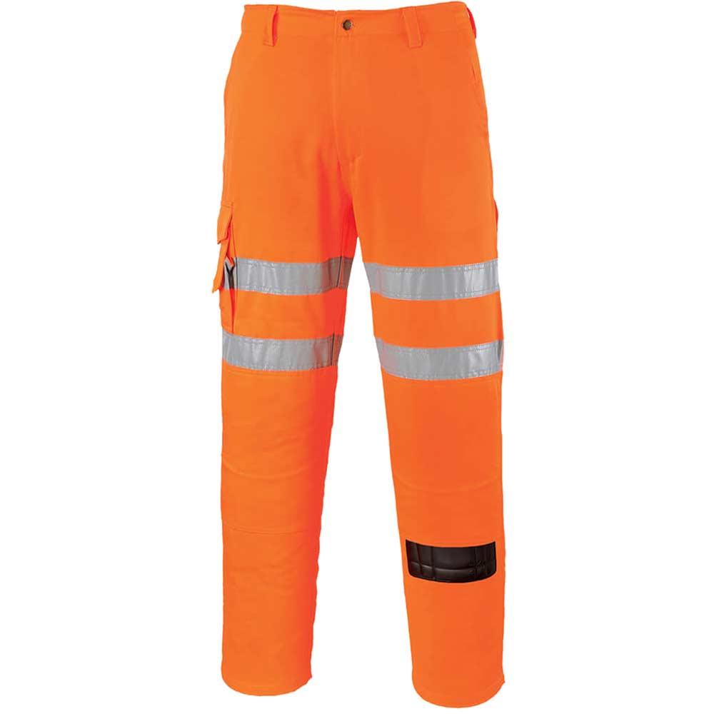 Portwest Rail Combat Trousers Orange L 33"