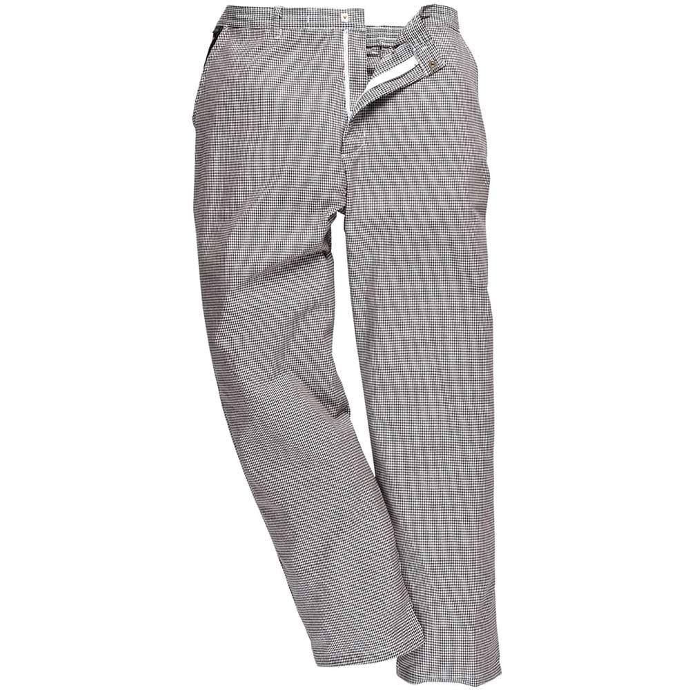 Portwest Harrow Houndstooth Chef Trousers Black / White XS 31"