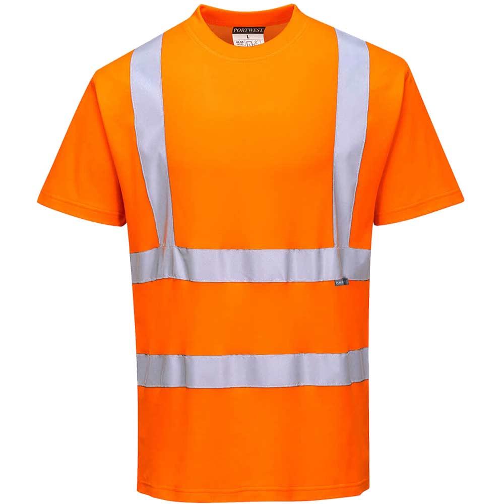 Portwest Hi Vis Cotton Comfort Short Sleeve T Shirt Orange 5XL