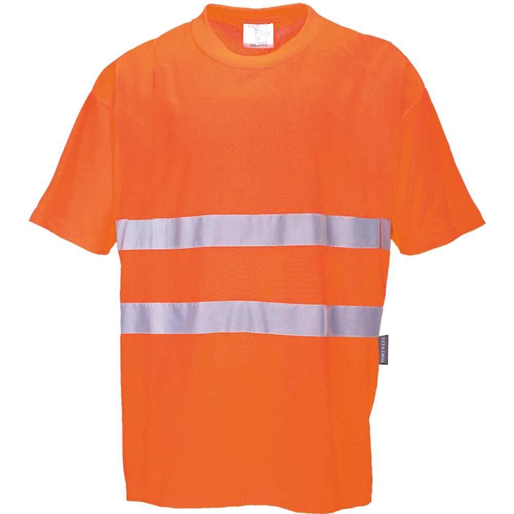 Portwest Hi Vis Cotton Comfort Short Sleeve T Shirt Orange M