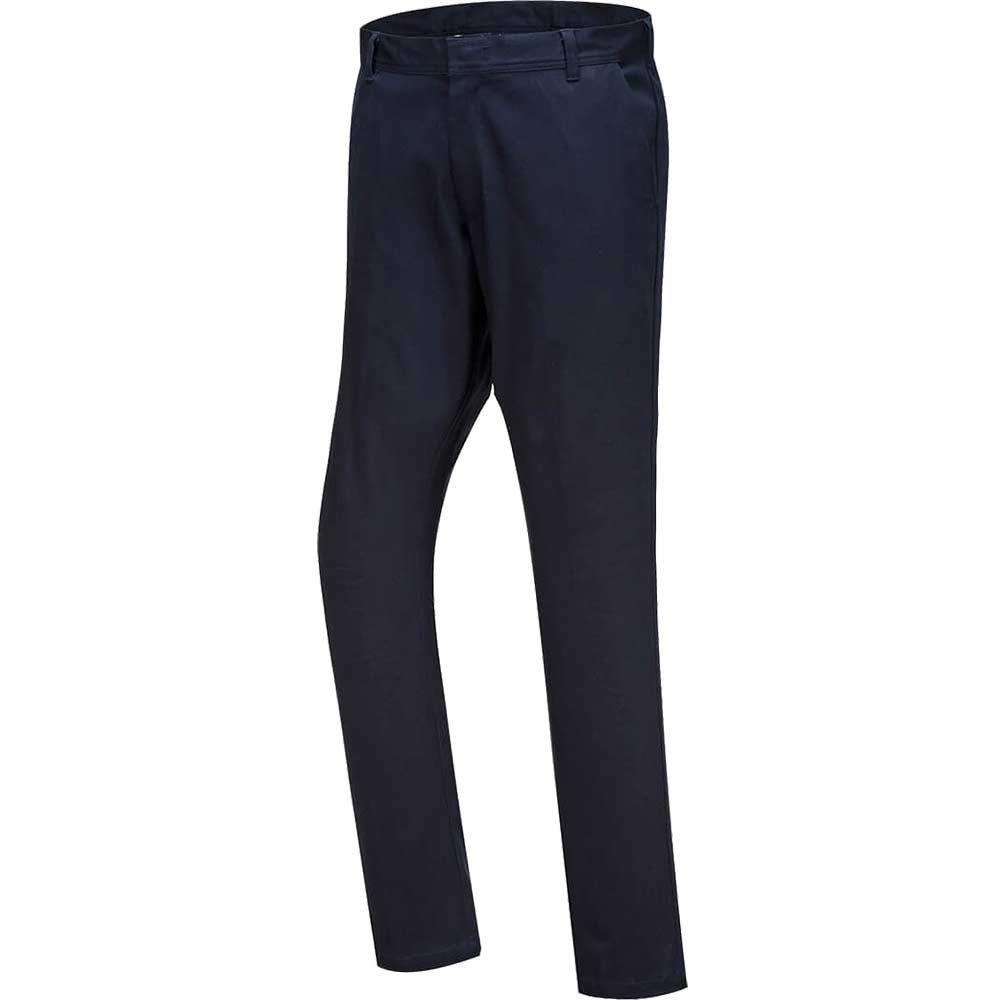 Portwest Mens Stretch Slim Chino Trousers Dark Navy 34" 31"
