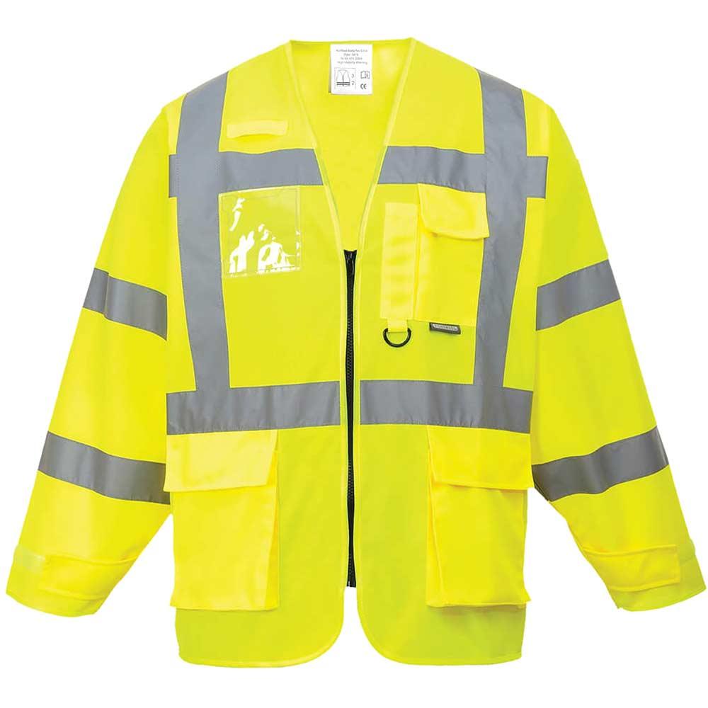 Portwest Executive Long Sleeve Hi Vis Waistcoat Yellow S