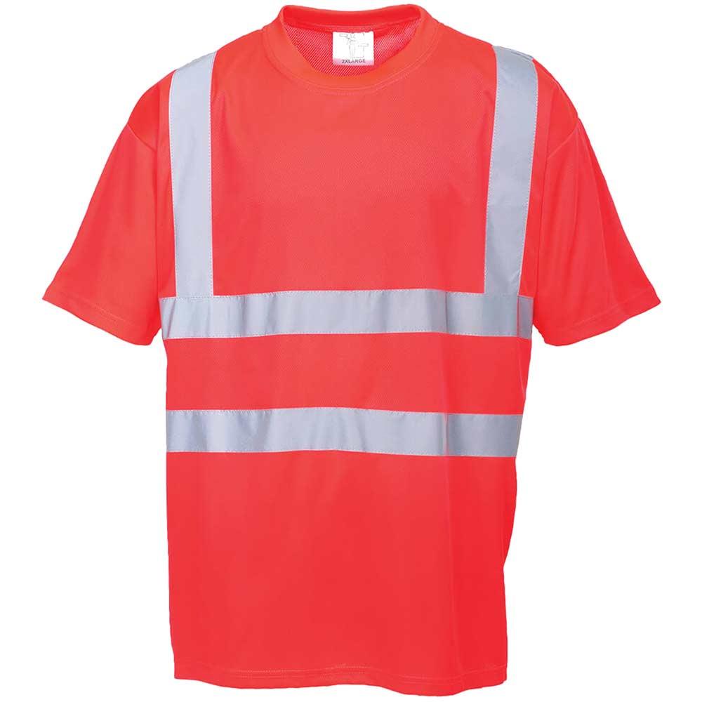 Portwest Hi Vis Short Sleeve T Shirt Red 2XL