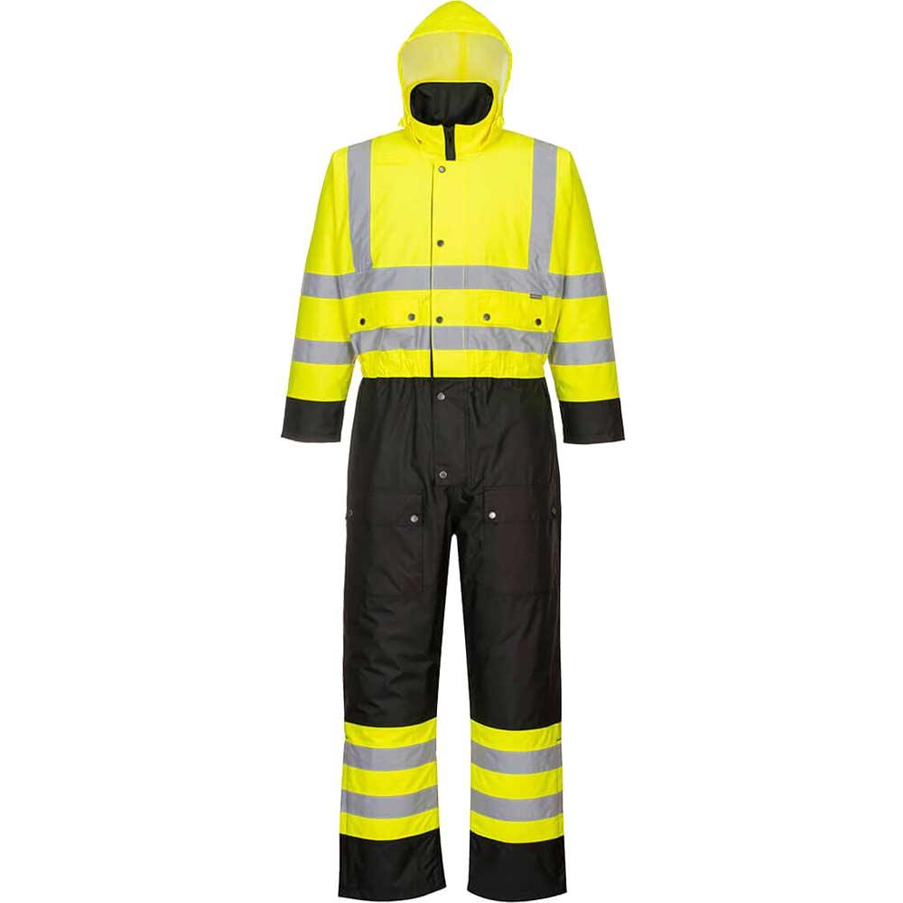 Oxford Weave 300D Class 3 Hi Vis Contrast Overall Yellow / Black M